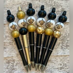 New Orleans Saints - Bundle of 6 beaded pens or buy individual pens.